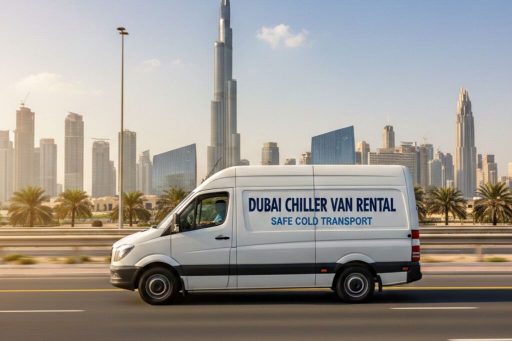 Chiller van rental UAE services for frozen food and pharmaceutical transport.